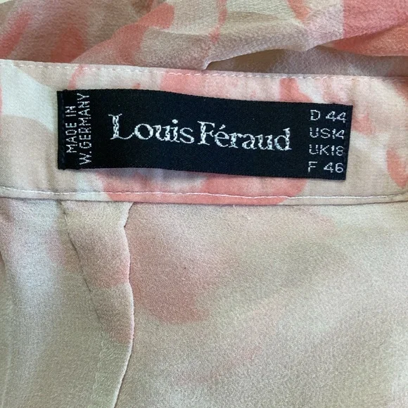Louis Feraud Vintage Lightweight Pink Floral Silk Skirt from Germany US Size 10 - Picture 2 of 7